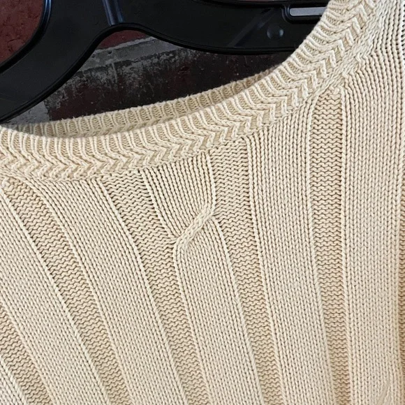 NAUTICA Light Yellow Crewneck 100% Cotton Ribbed Knit Sweater XL NWOT - Picture 7 of 12
